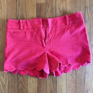 Loft pink textured scalloped shorts